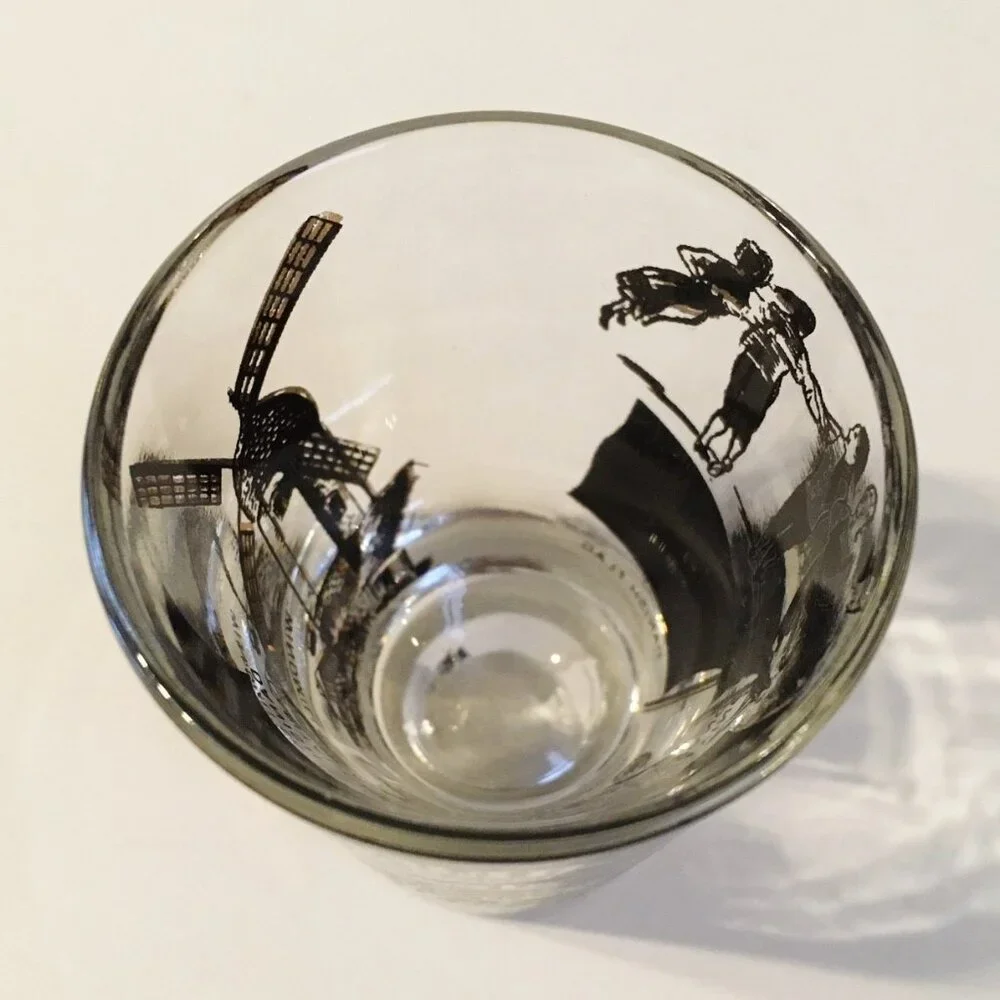 Shot Glass Solvang California Danish Town Windmill Dancers Flag Collectible Bar